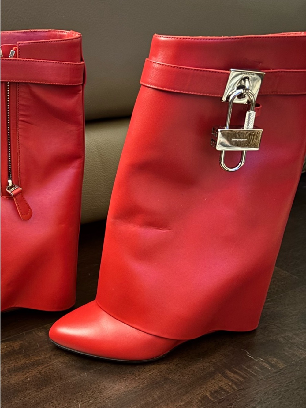 Givenchy Red Ankle Boots - Picture 8 of 8
